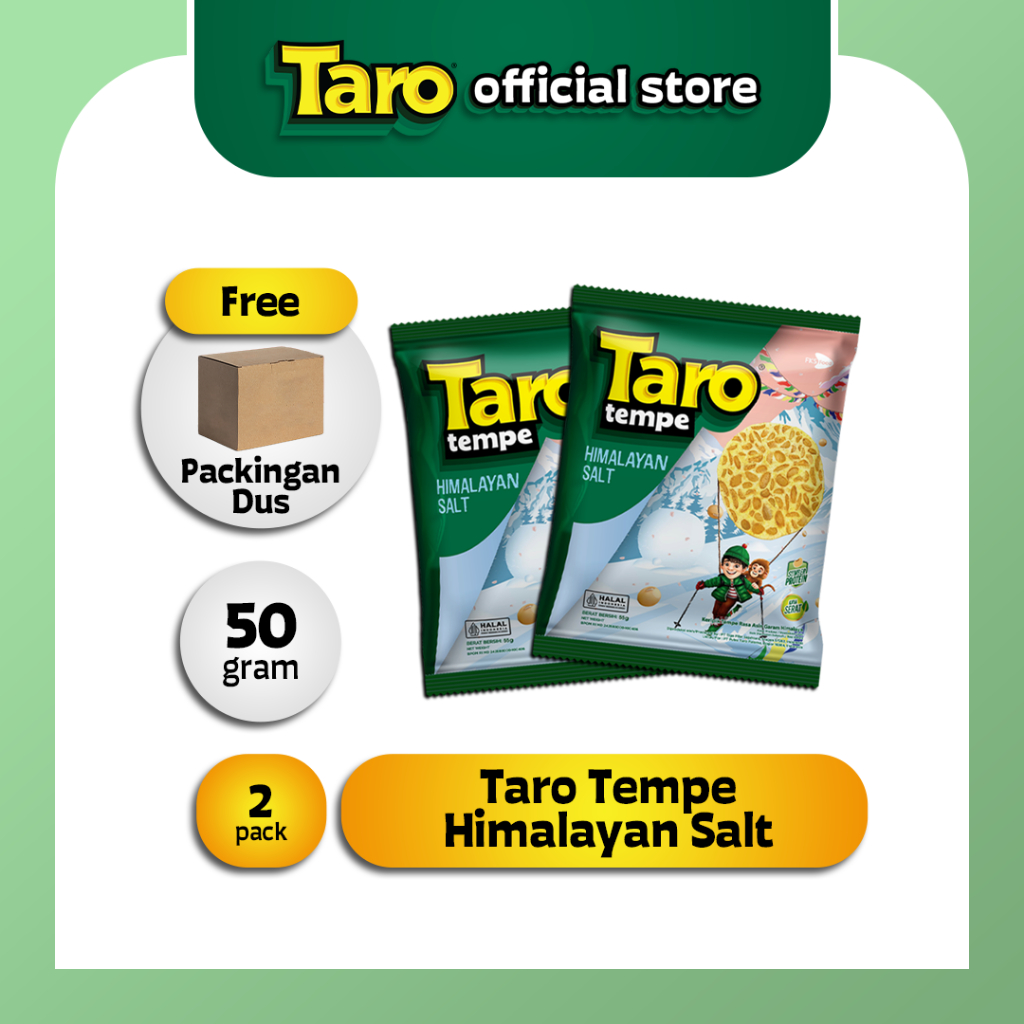 

TARO Tempe Himalayan Salt 50g 2 pcs Snack Ringan
