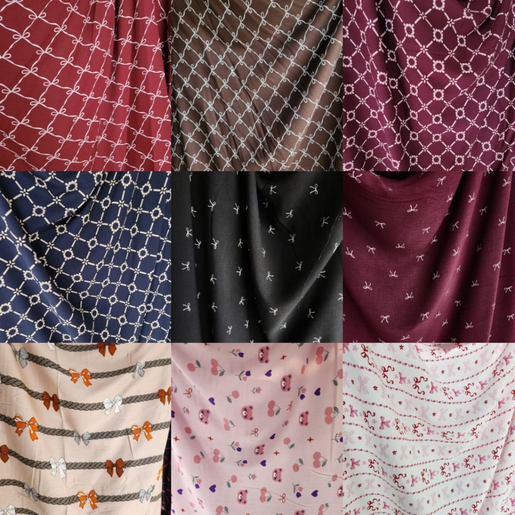 kain katun rayon(harga tertera setengah meter)10varian
