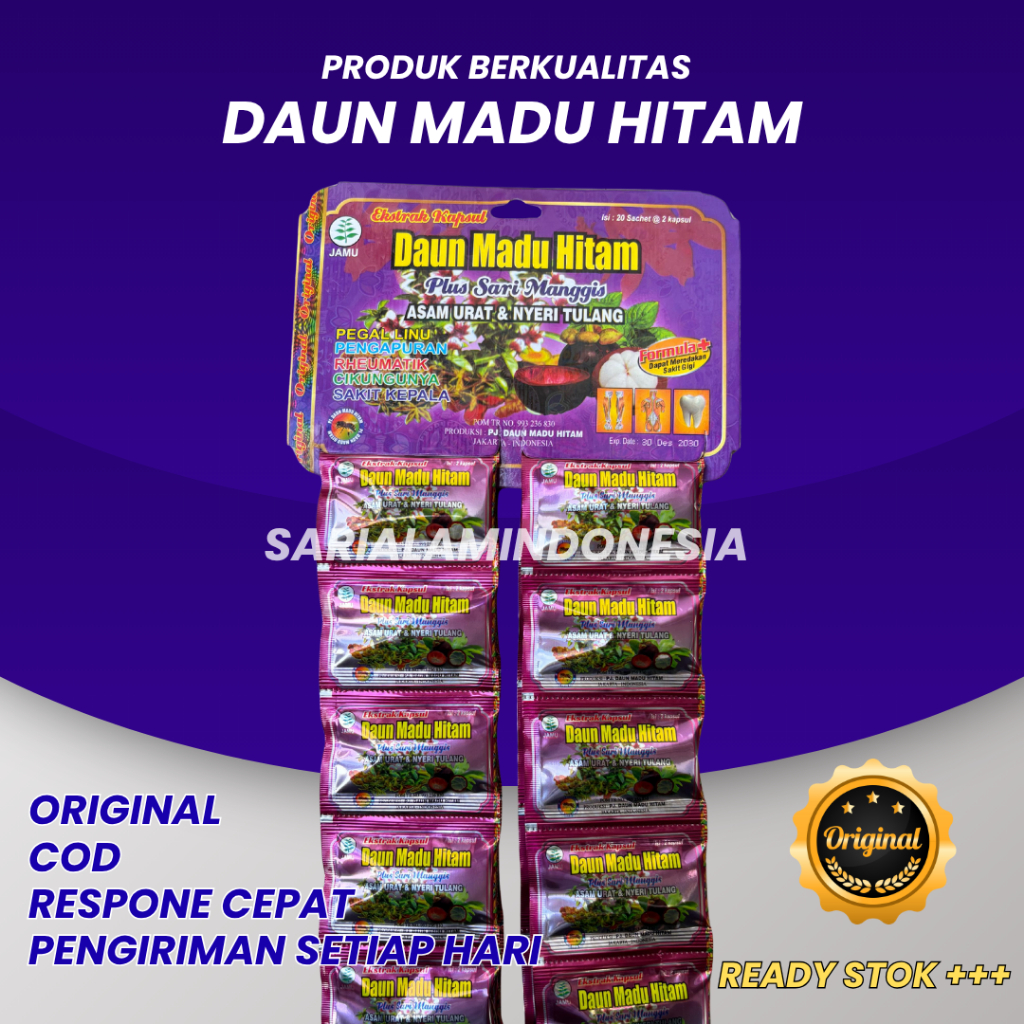 

KAPSUL DAUN MADU HITAM RENCENG 20 SACHET ORIGINAL