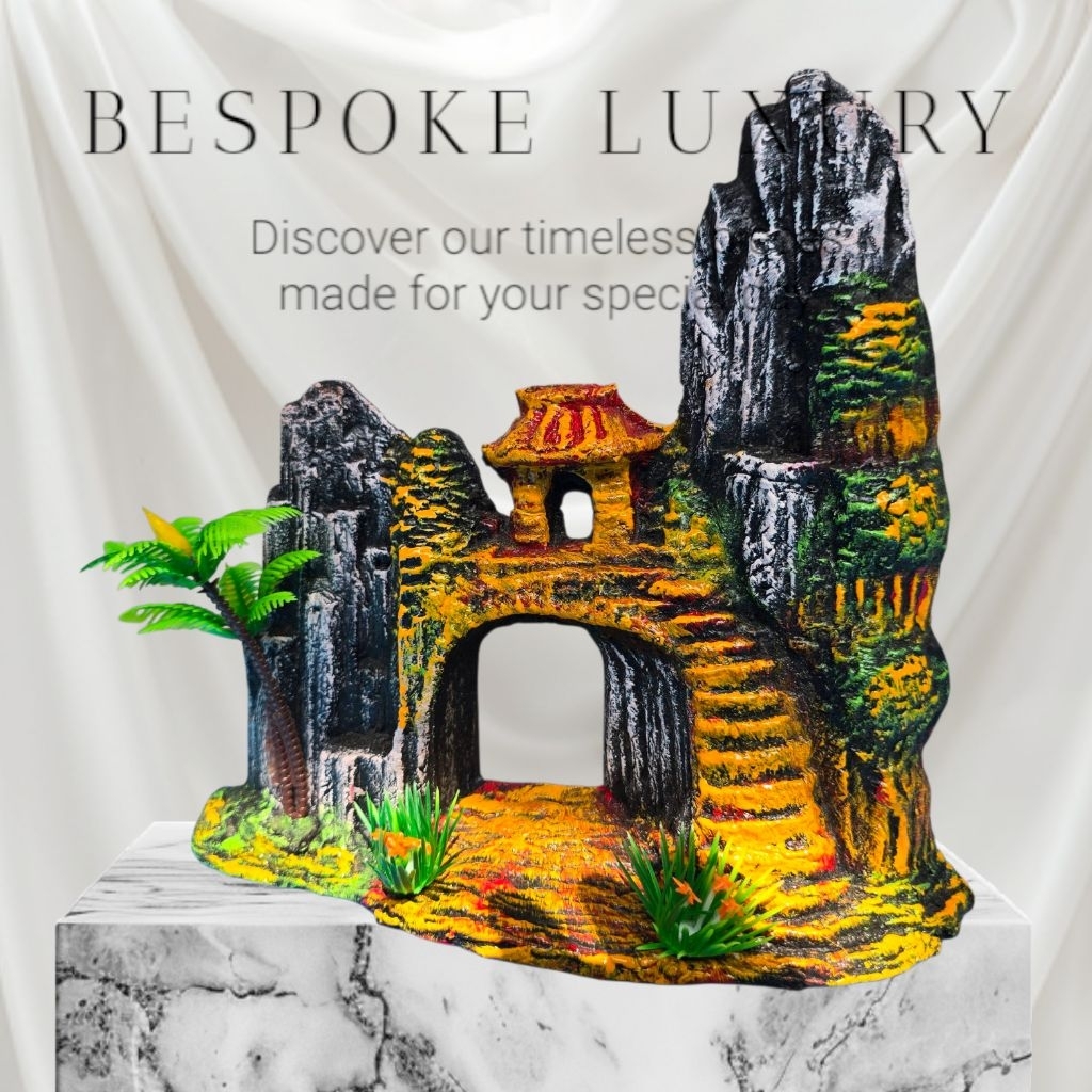 hiasan aquarium rumah tebing besar/ornamen aquarium rumah tebing besar