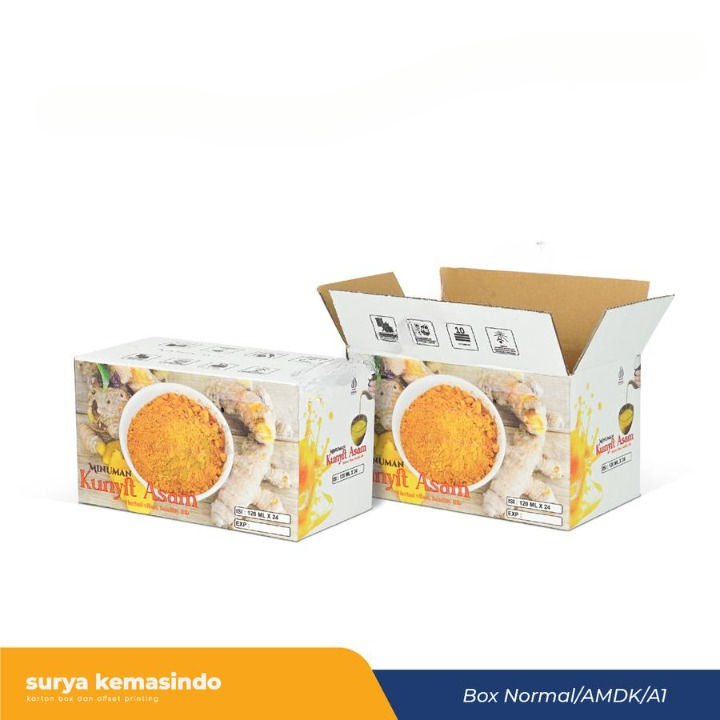 

Box Kardus Sari Minuman Model Normal Lakban 24x120 Kunyit Asam Putih