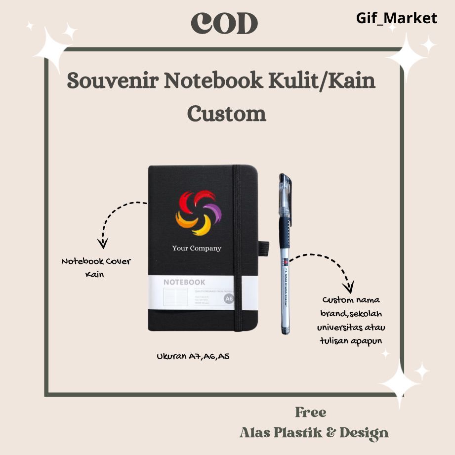 

Notebook | Custom | Kulit | Kain | A5 | A6 | A7 | Pulpen | Free Ongkir | COD | Tumbler