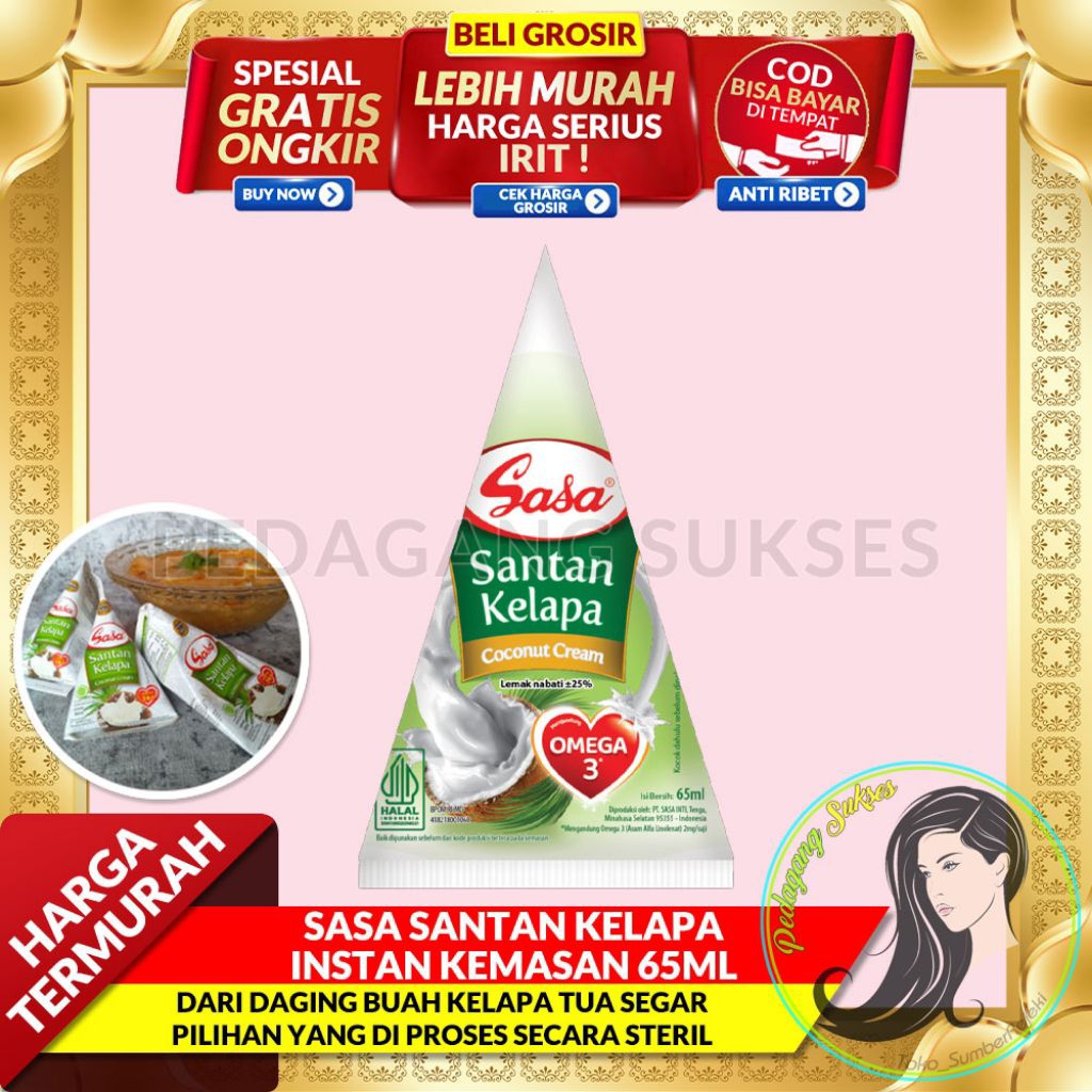 

[PEDAGANG MURAH] Sasa Santan Kelapa Instan Kemasan 65ml