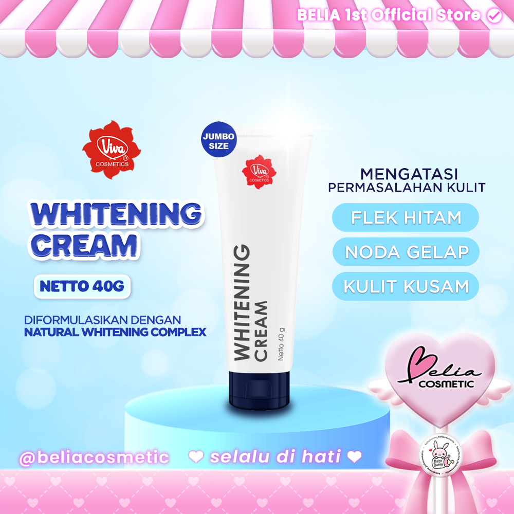 ❤ BELIA ❤ Viva Cosmetics Jumbo Size Whitening Cream 40 gr | Krim Wajah Untuk Menyamarkan Flek Hitam