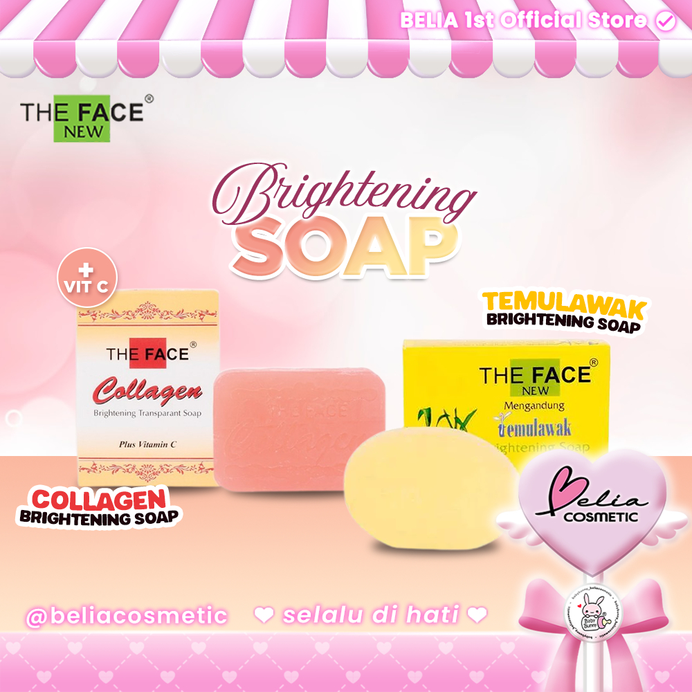 ❤ BELIA ❤ THE FACE Collagen & Temulawak Brightening Soap with Vitamin C