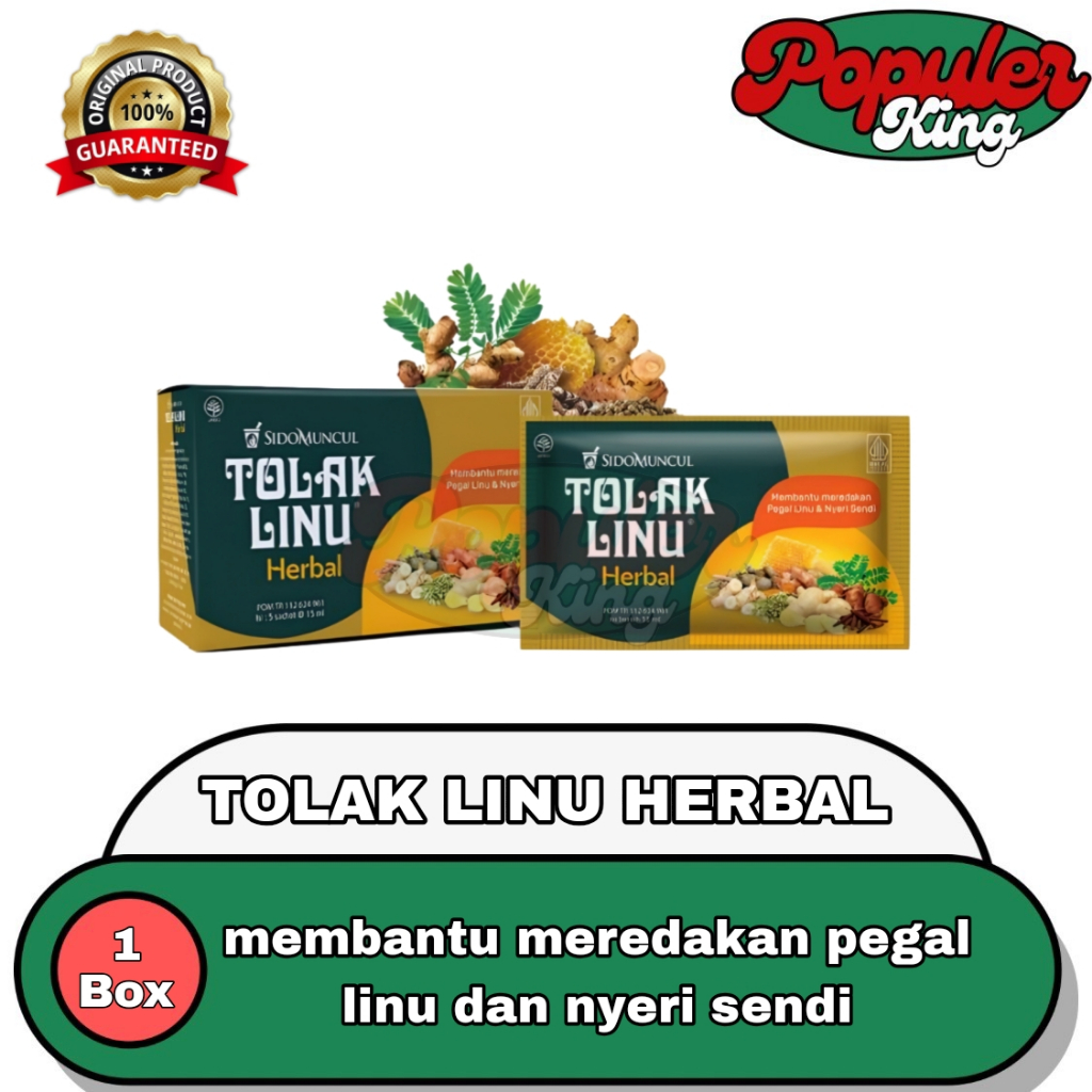 

(BOX) SidoMuncul Tolak Linu Herbal 6 Sachet - Meredakan pegal linu dan nyeri sendi