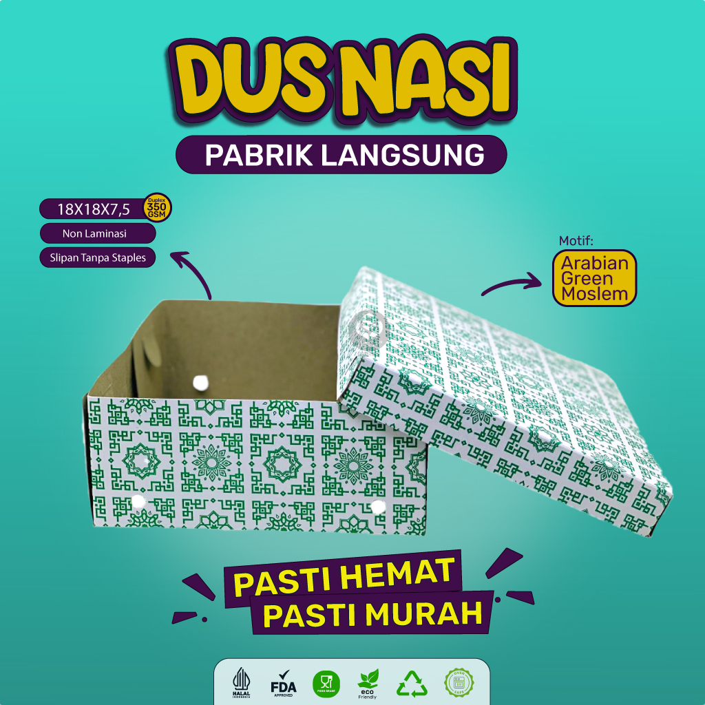 Box Nasi 18X18 Dus Catering 18X18 Dus Nasi 18x18 (BB4D77-18X18X7.5)