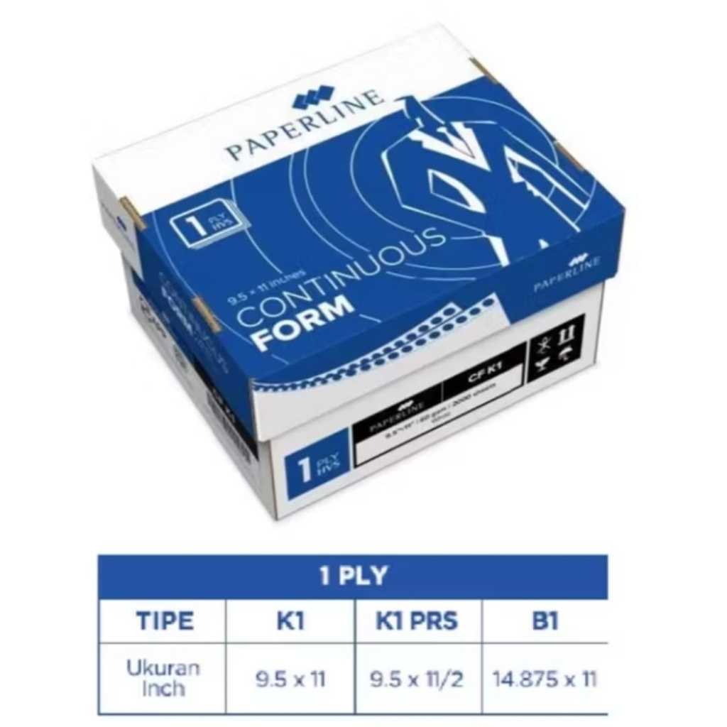 

Kertas Continuous Form 1ply Merk Paperline bagi 2 / PRS ( K 1 PRS)