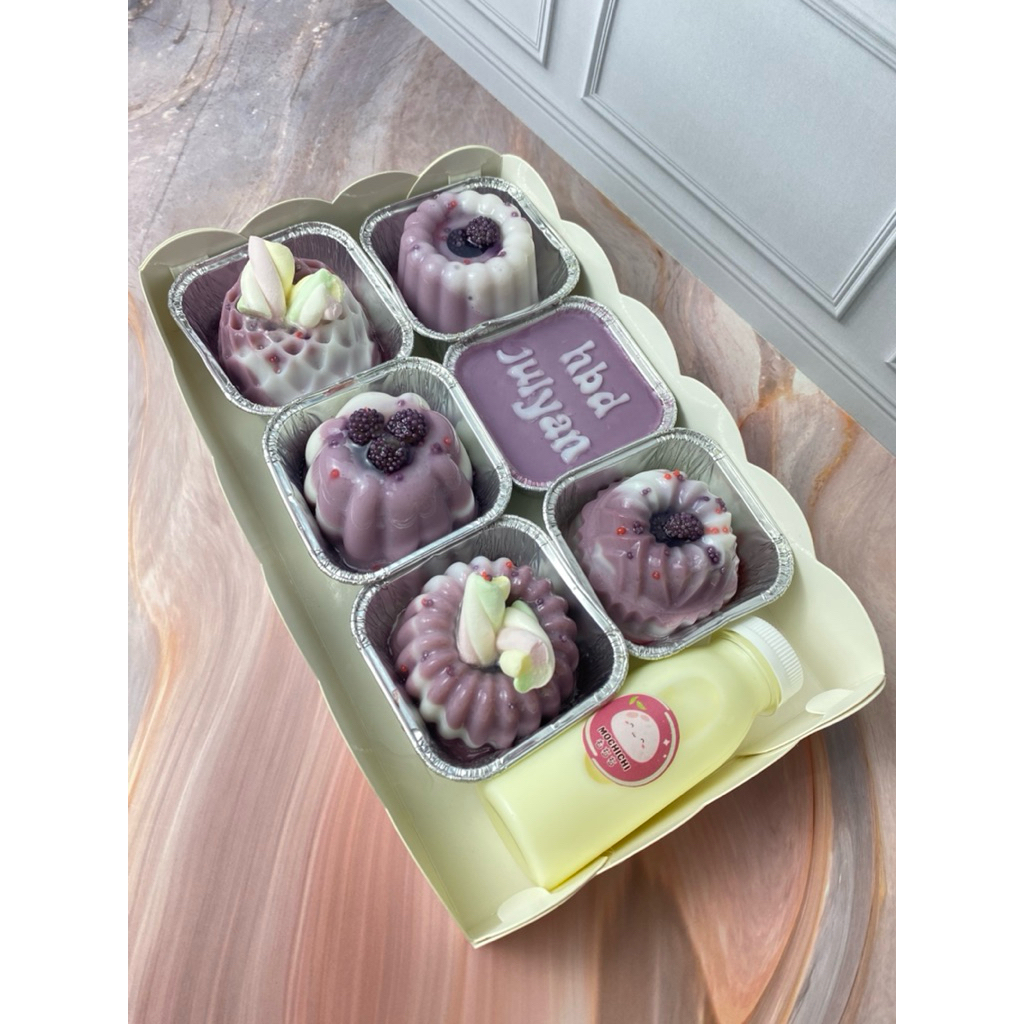 

Puding Susu Blueberry Vanilla - Puding Birthday - Isi 6 Pcs