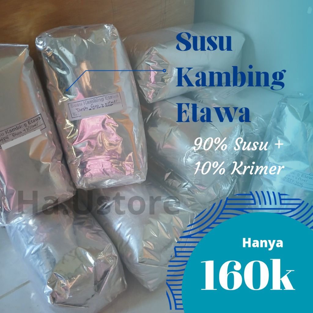 

Susu Kambing Etawa Bubuk 1kg – 90% Susu + 10% Krimer Tanpa Gula