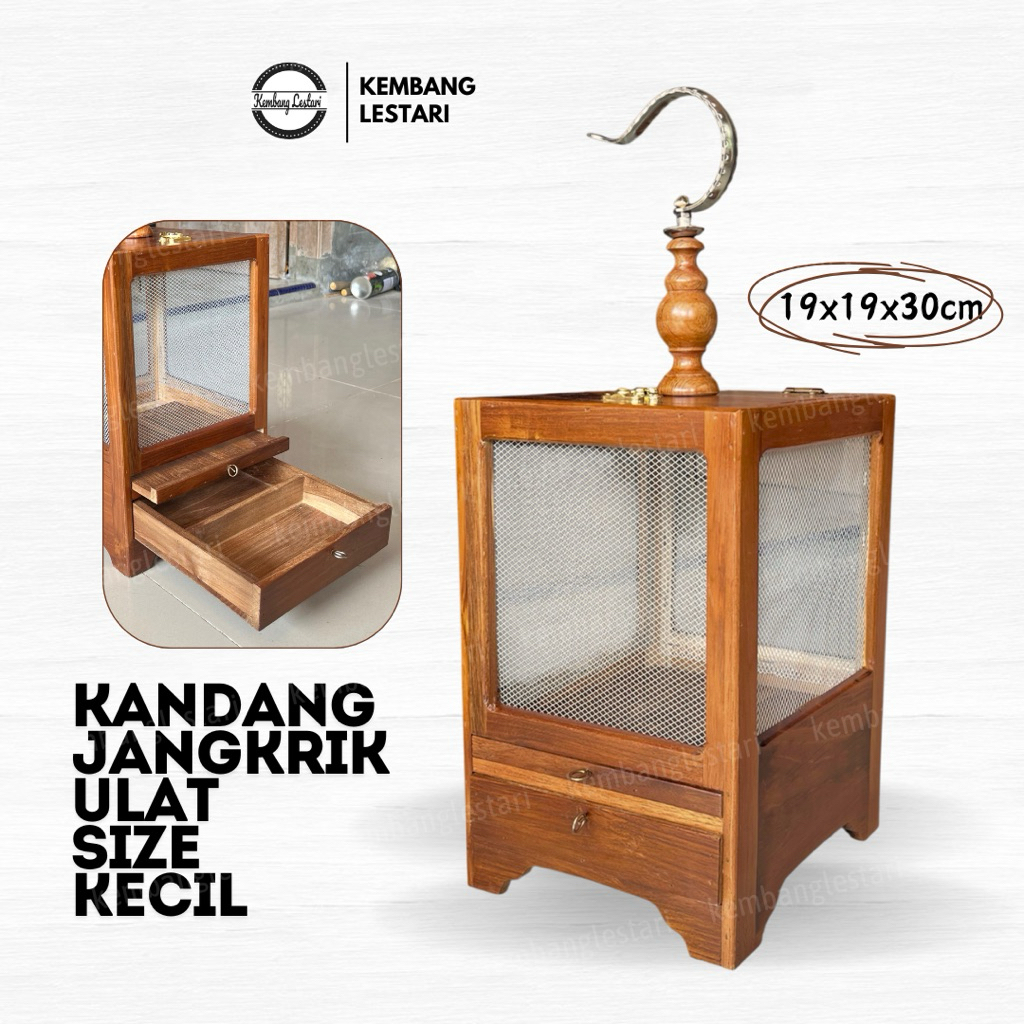 Kandang Jangkrik Size Kecil Kayu Jati Kualitas Premium Kotak Jangkrik / Ulat