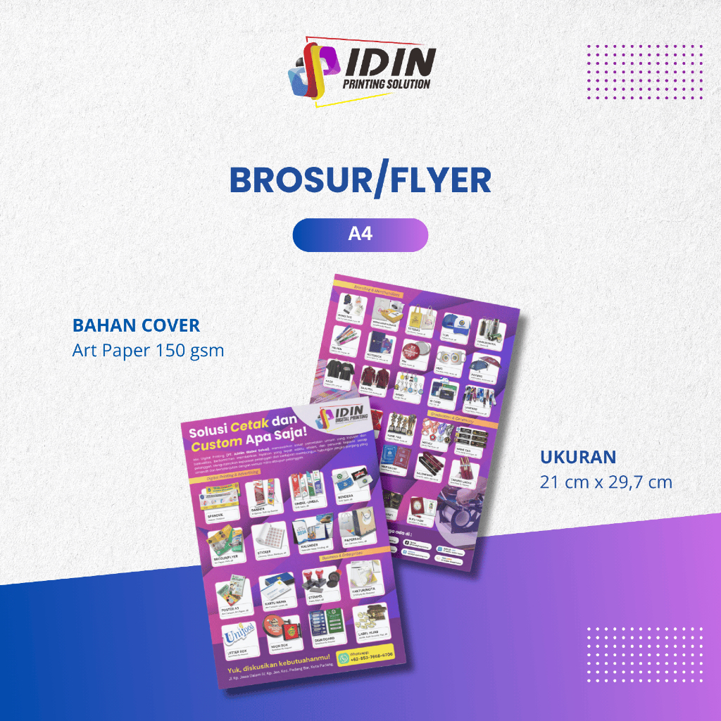 

Cetak Brosur Flyer Leaflet Selebaran Poster Art Paper Carton Custom A4 - Percetakan Idin Printing Solution