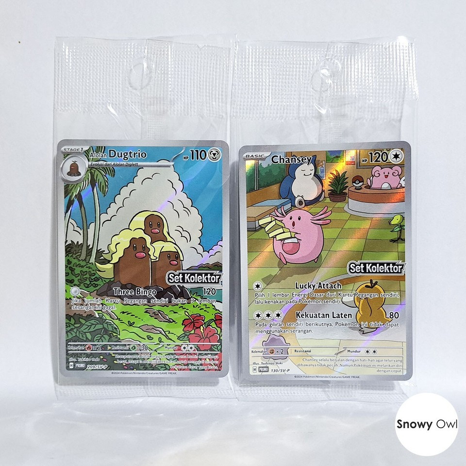 Chansey 130/SV-P & Alolan Dugtrio 209/SV-P AR Promo Set Kolektor Collector Set Sealed New Pokemon TC