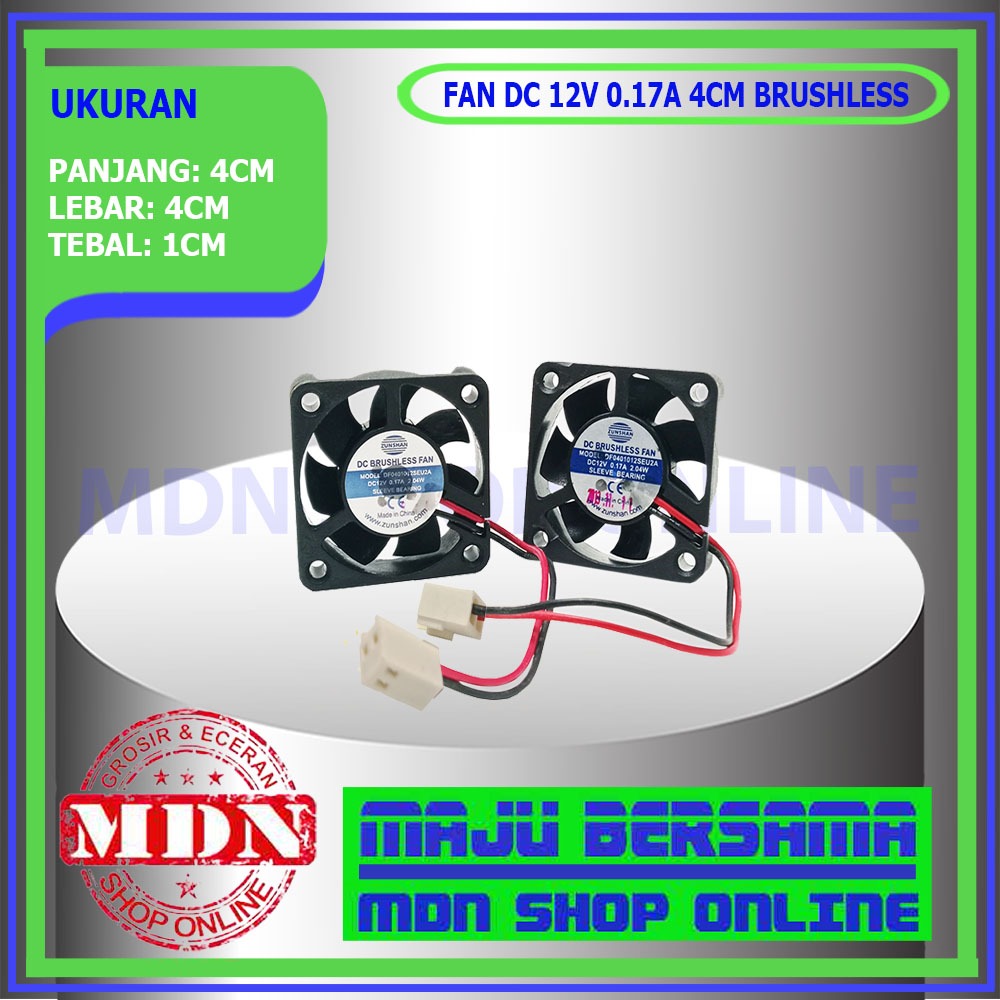 Fan DC 12V 0.17A 4CM - Kipas DC 12V 4x4x1cm BRUSHLESS kualitas bagus