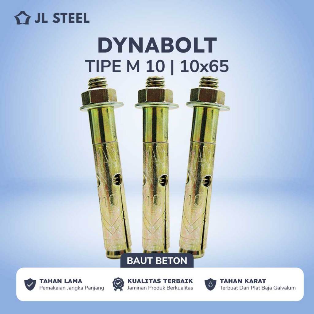 JLSTEEL Dynabolt 10x65 (isi 150 pcs)
