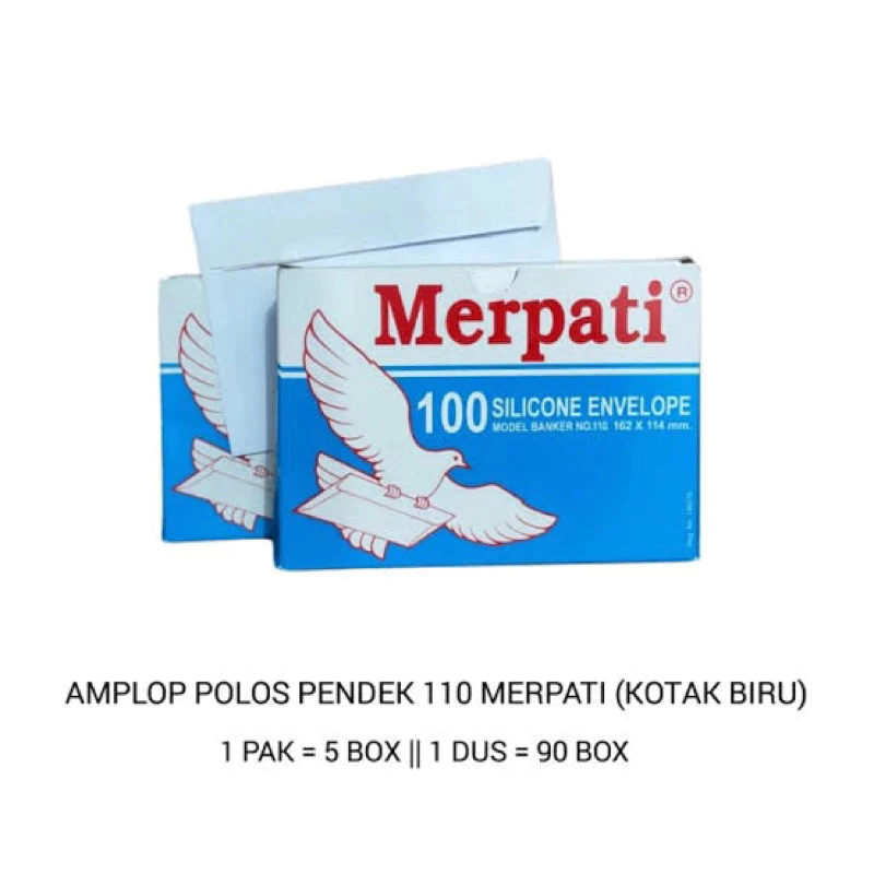 

1 Pack Amplop Merpati Besar ( KIKY ) 104 Amplop Isi 100 Lembar Uk 152 x 90 MM