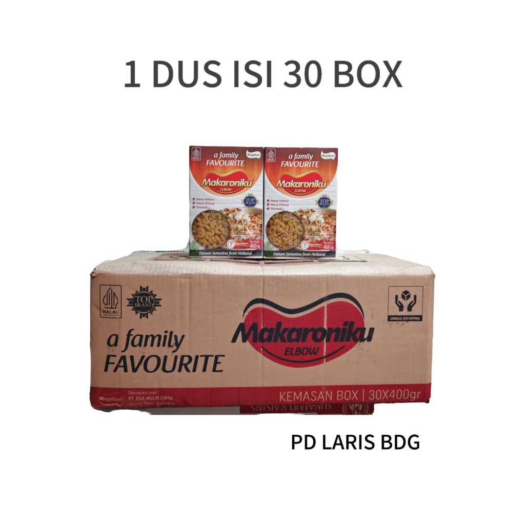 

Makaroniku ELBOW / Makaroni Pipa 400gr 1 DUS ISI 30 BOX