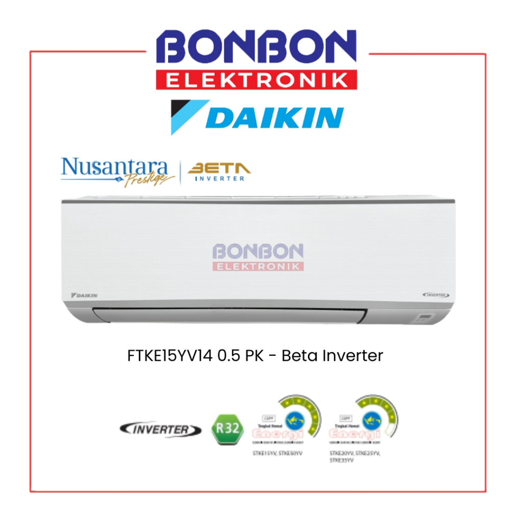 Daikin AC 0.5 PK FTKE 15YV14 / FTKE15YV14 / STKE15YV 1/2 PK - Beta Inverter - R32 - Fast Cooling