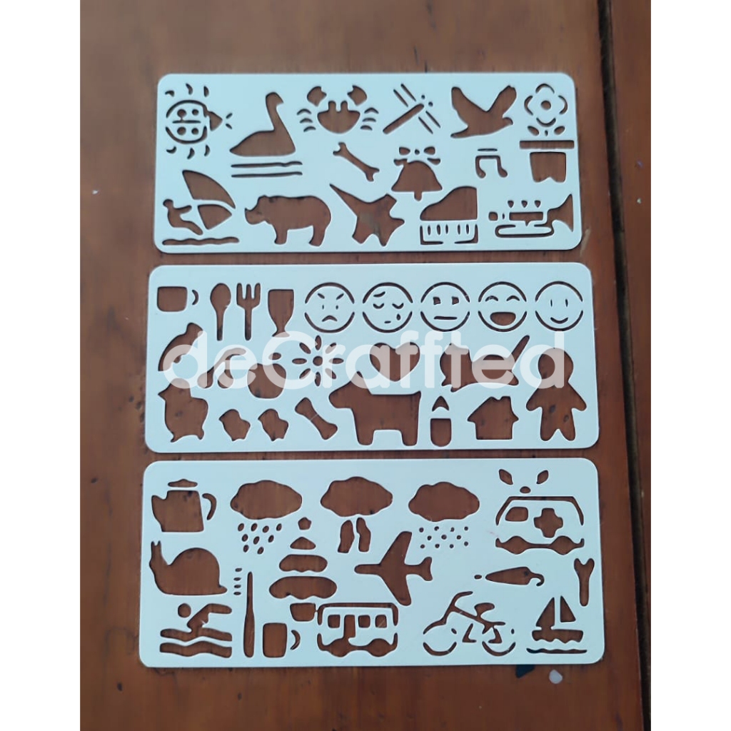 

Penggaris Plastik Untuk Gambar Pola Bentuk Stationary Alat Tulis - Stencil Anak