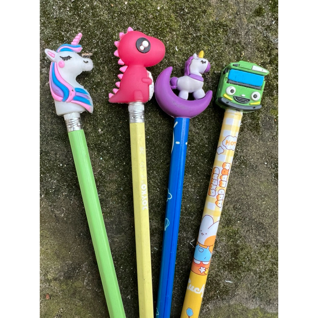 

1 Pcs Cover pensil silicon/ penutup pensil Karekter lucu