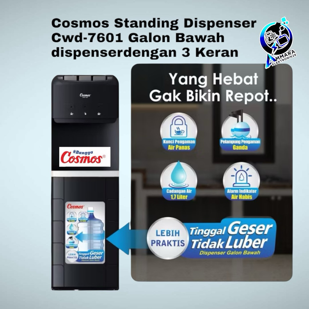 Cosmos Standing Dispenser Cwd-7601 Galon Bawah DISPENSER GALON BAWAH COSMOS CWD-7601 CWD7601 CWD 760