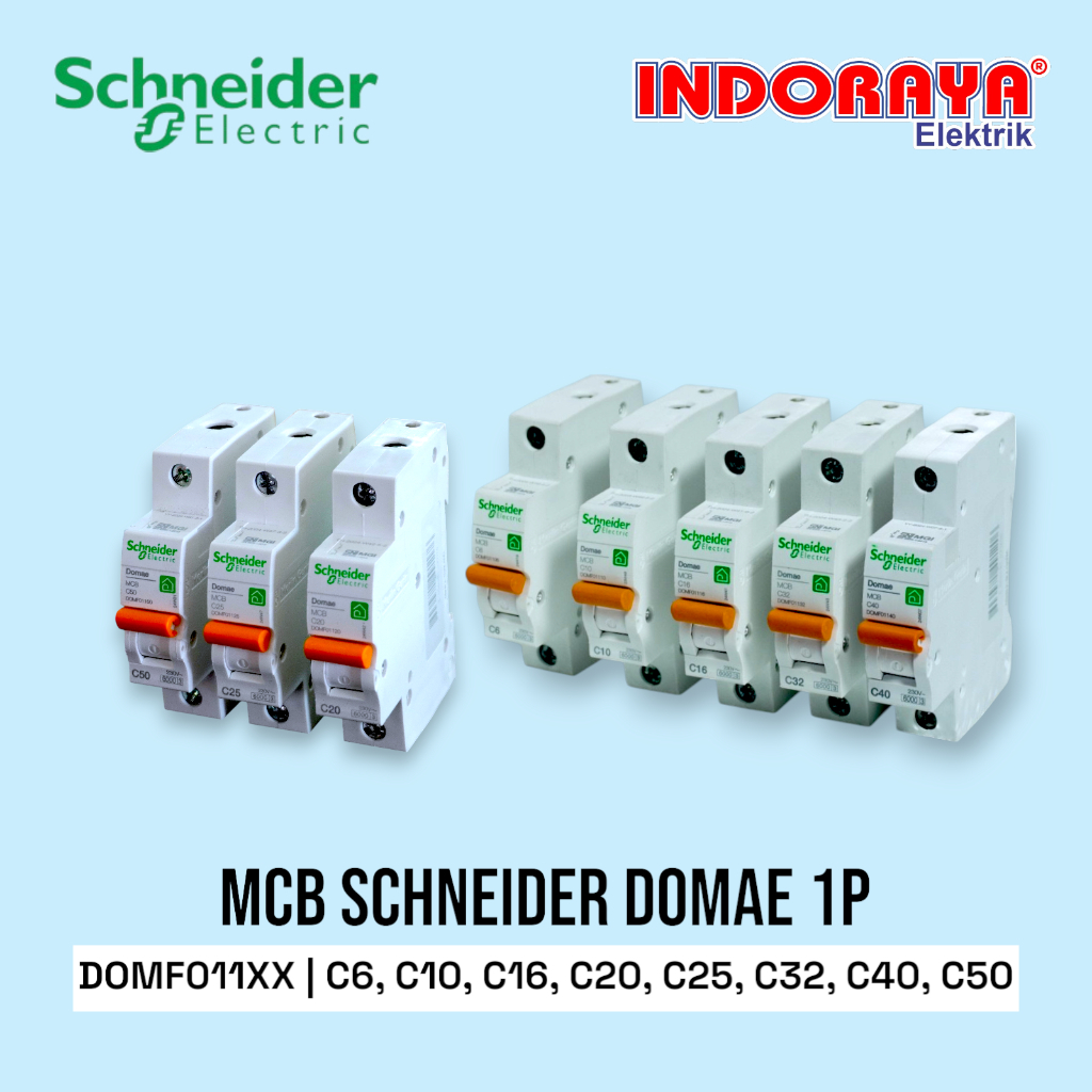 MCB Schneider Domae 1P - DOMF011XX - C8, C10, C16, C20, C25, C32, C40, C50