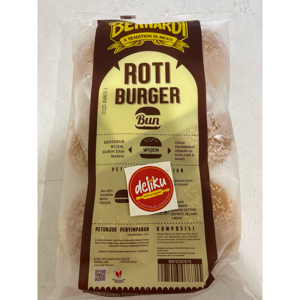 

Roti burger bun wijen bernardi isi 6 pcs