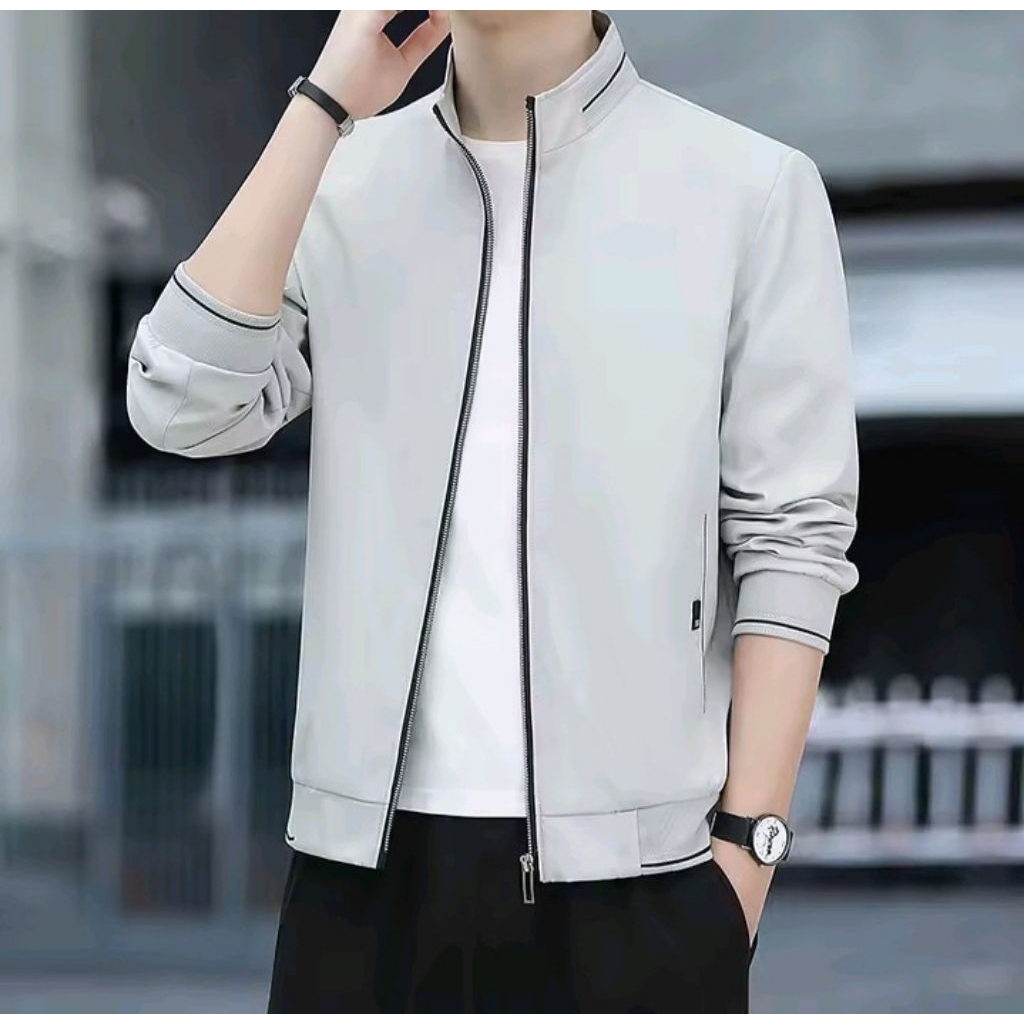 jaket pria bomber/jaket semi formal/jaket untuk santai atau naik motor
