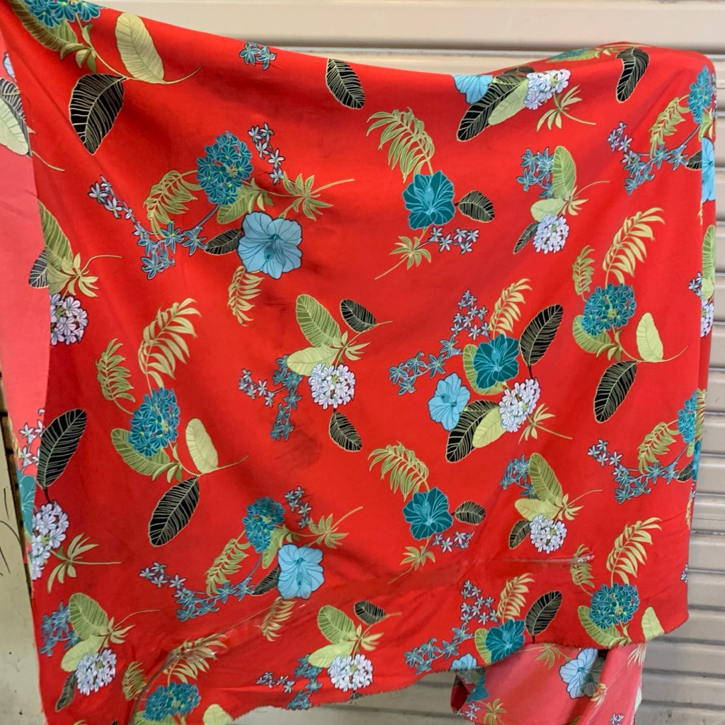 kain polycotton zara  motif bunga - kain cotton zara premium - kain motif import luxury