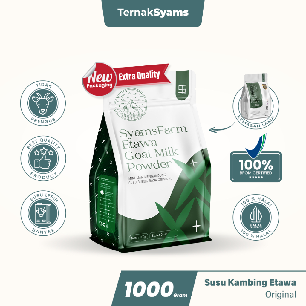 

Ternak Syams Surabaya - SyamsFarm Susu Kambing Etawa Bubuk Original Fat Faster Kolostrum Original