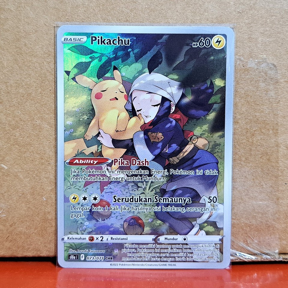 Pikachu 073/071 CHR S10a FA Full Art Dark Phantasma Pokemon TCG Card Indonesia Original