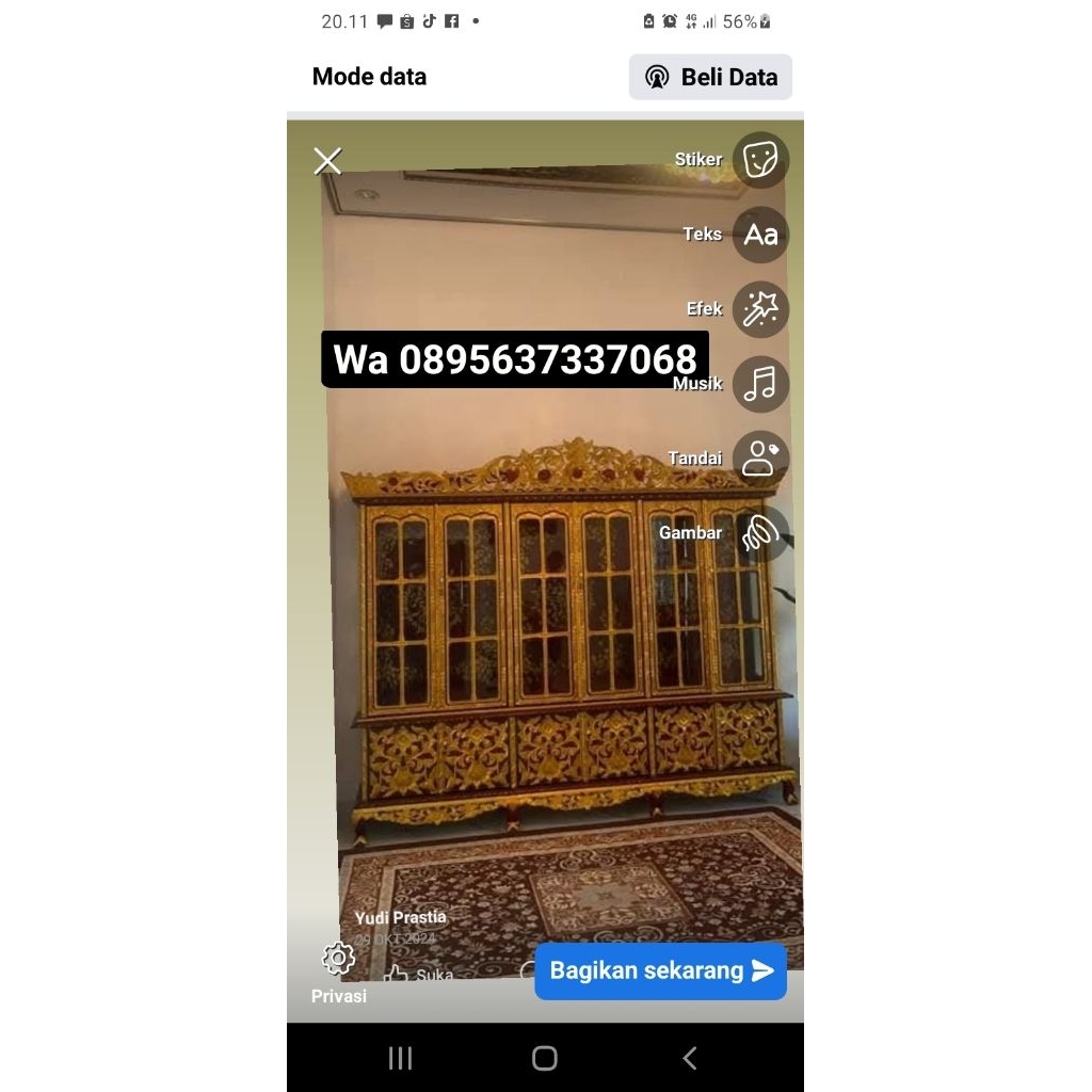 lemari khas palembang 6 pintu