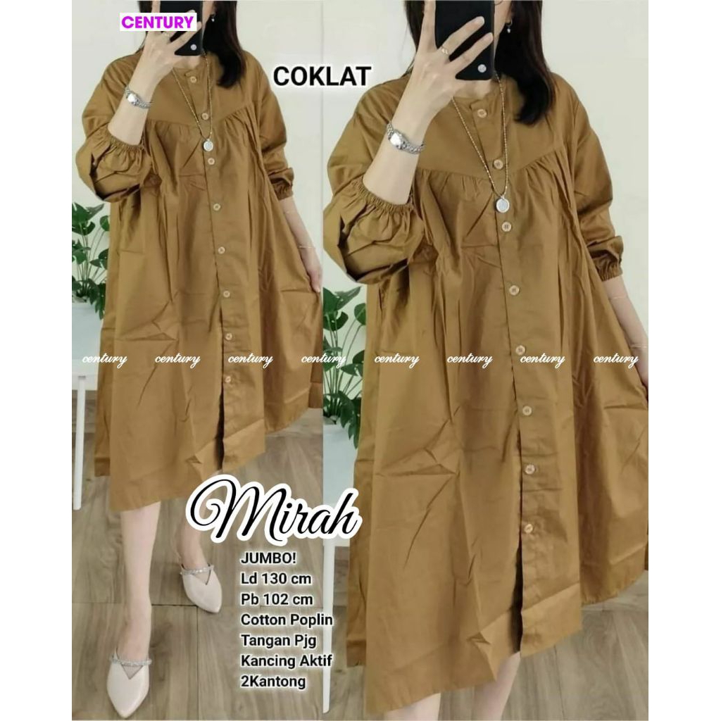 MIRAH TUNIK KATUN POPLIN PREMIUM POLOS by CENTURY