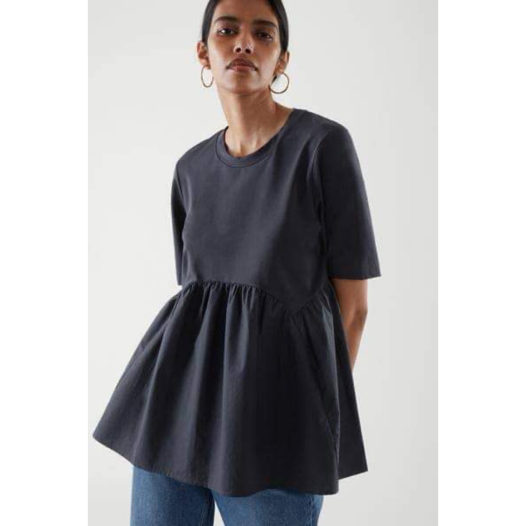 COS Gathered Top Navy NEW