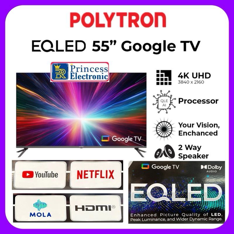 POLYTRON Smart Google EQLED TV 55 Inch PLD 55QG9059