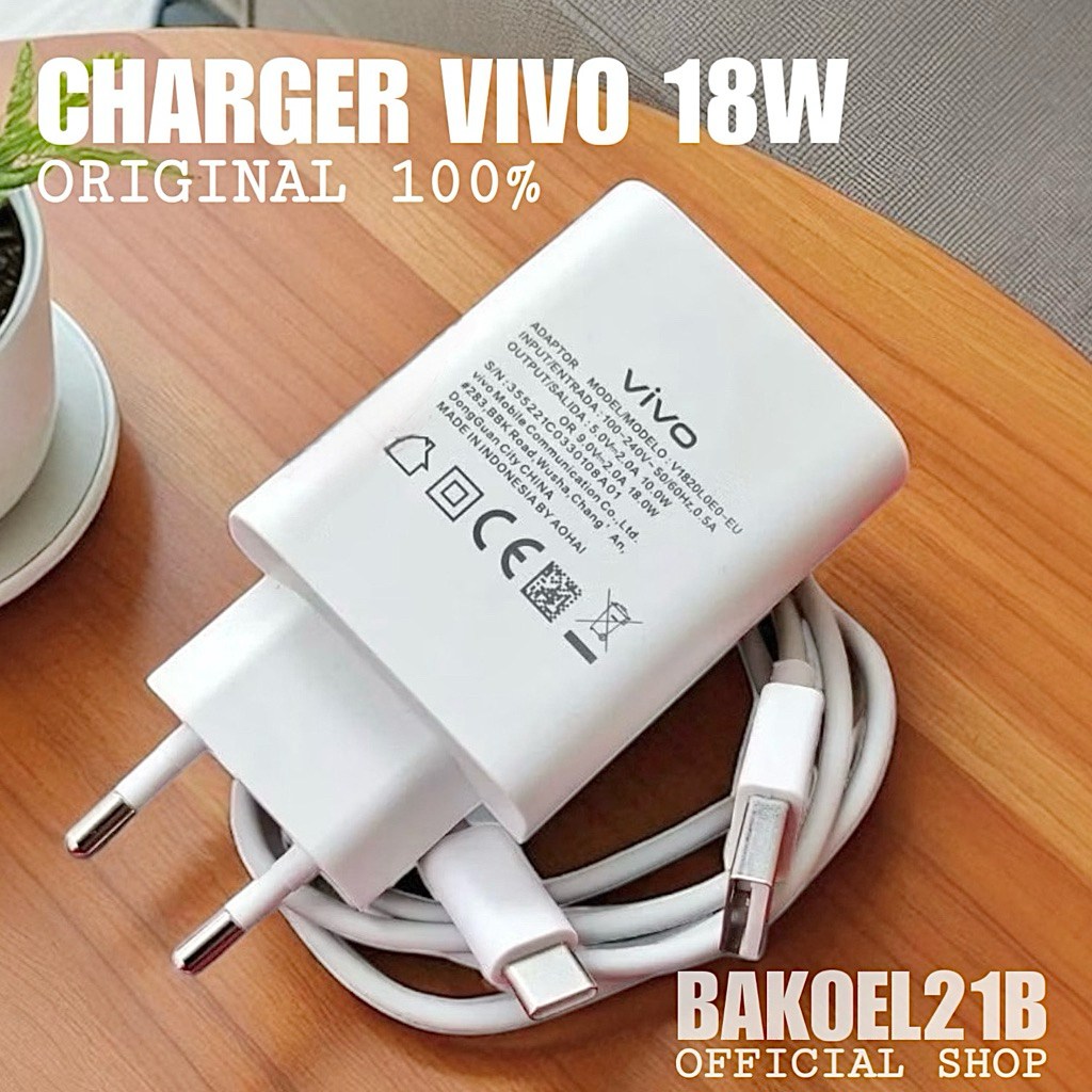 Charger VIVO 18W  Fast Charging 100% Original Copotan Hp , Avaible To Vivo y21 y21A y21s y22 v20 v21