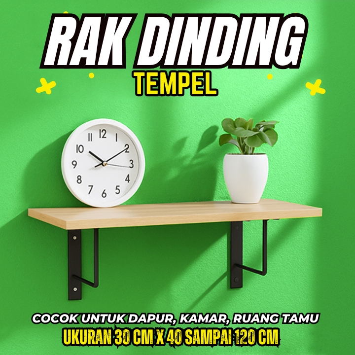Rak Dinding Tempel , Rak Ambalan Dinding Minimalis Extra Lebar 30cm, Rak Dinding Tempel Aesthetic 12