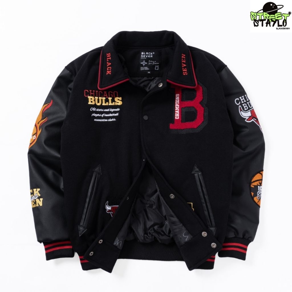 Jaket Varsity New Edition Original Blackseven CHICAGO BULLS