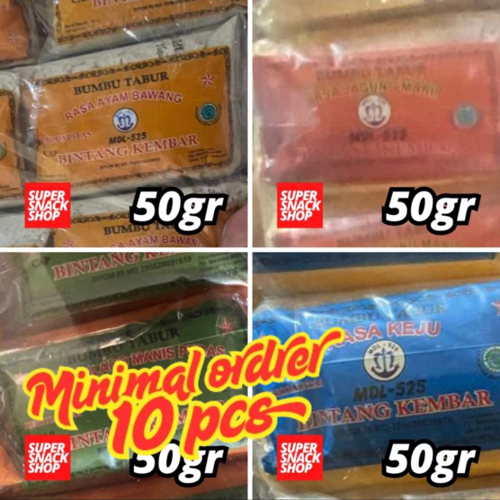 

BUMBU TABUR INSTANT / BUMBU MASAK ATOM BINTANG KEMBAR SIZE KECIL ATOM SACHET BUBUK 50 GR (minimal 10 pcs)