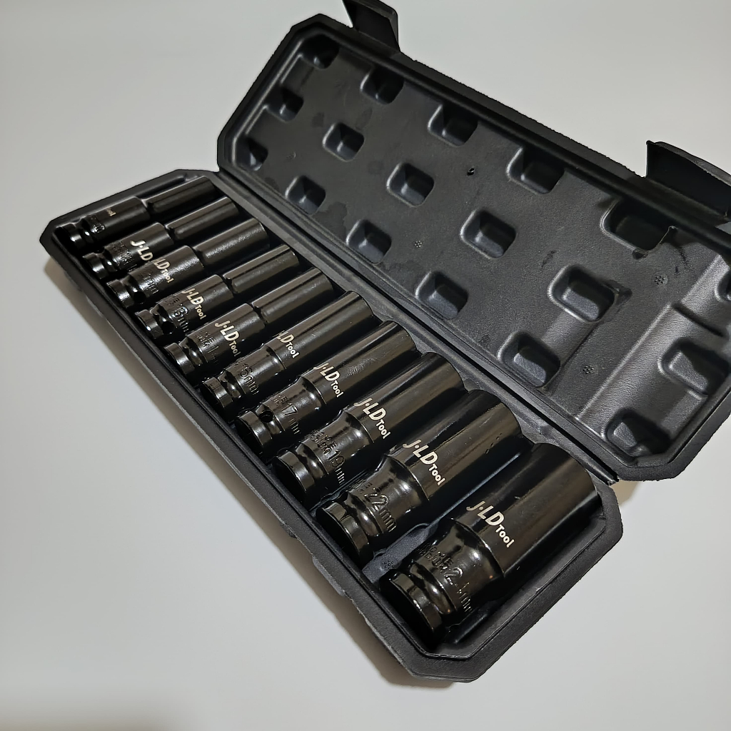 JLD Kunci Sok Impact 10 Pcs 1/2 Inch CR-V 8-24mm Impact Kunci Socket / Kunci shock Impact