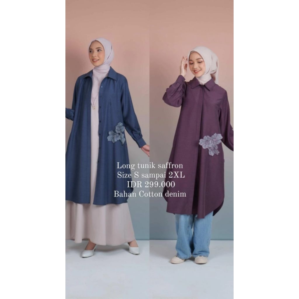Long tunik saffron elzatta tunik elzatta