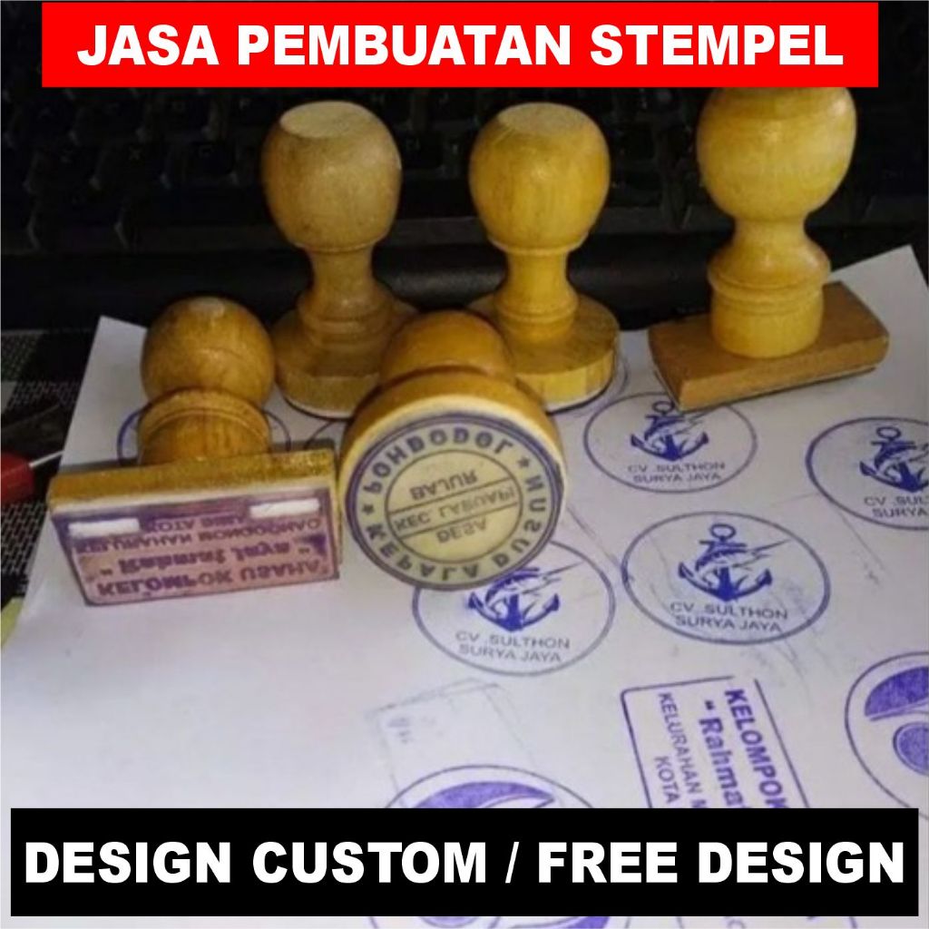 

Cetak Stempel Biasa Runaflek Gagang Kayu Design Custom