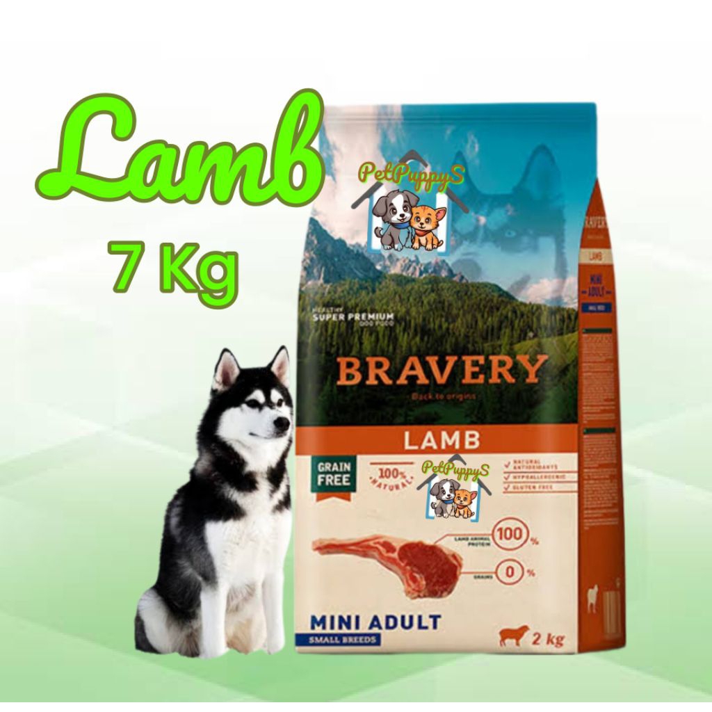 Bravery Mini Adult Lamb 7kg dogfood, premium grain free