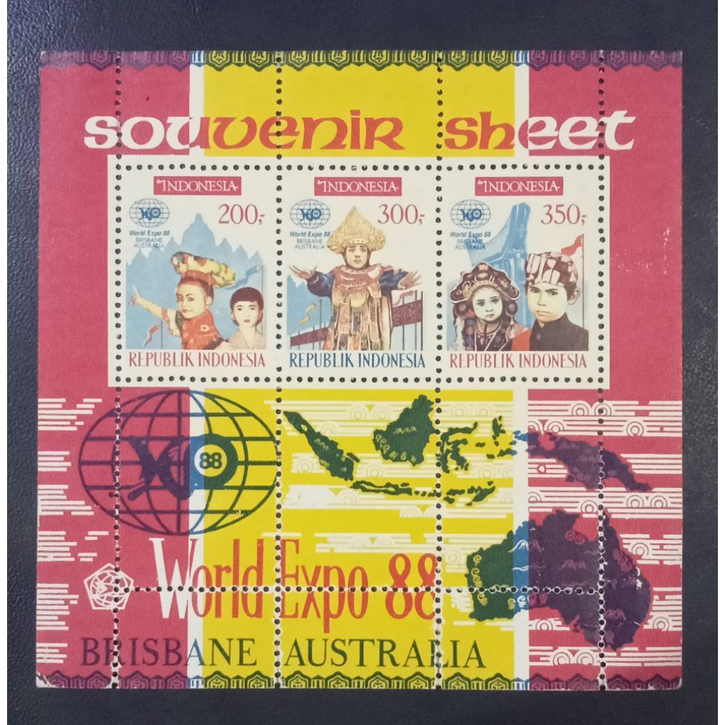 

Perangko Indonesia Souvenir sheet world Expo perangko murah