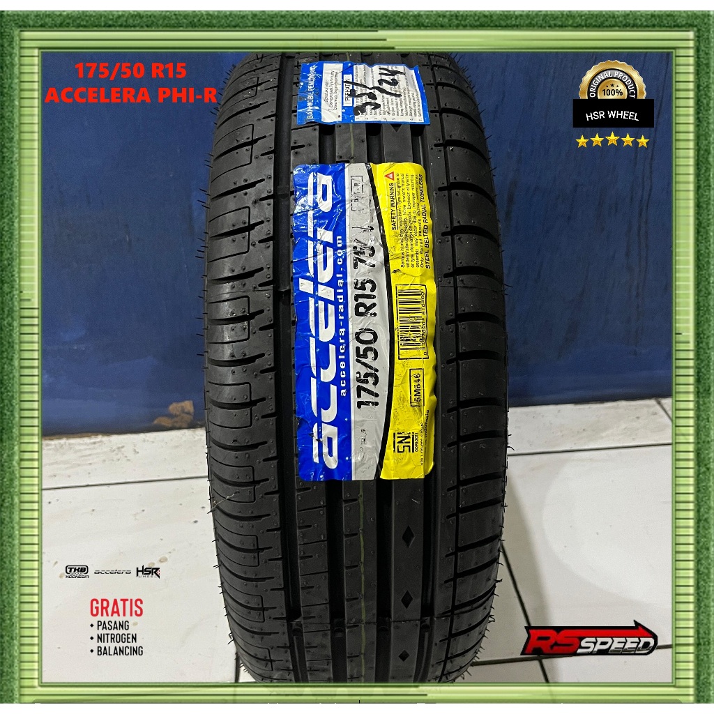 Ban Accelera PHI-R Ukuran 175 50 R15 Ban Mobil Tubles Ring 15 175/50 Ban Tipis R 15