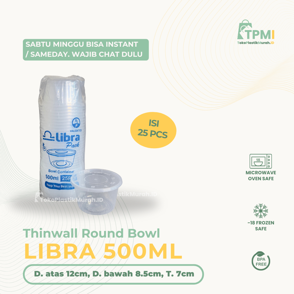 [BISA INSTANT] THINWALL ROUND LIBRA 500ml | THINWALL LIBRA 500ML | THINWALL ROUND 500ML | THINWALL
