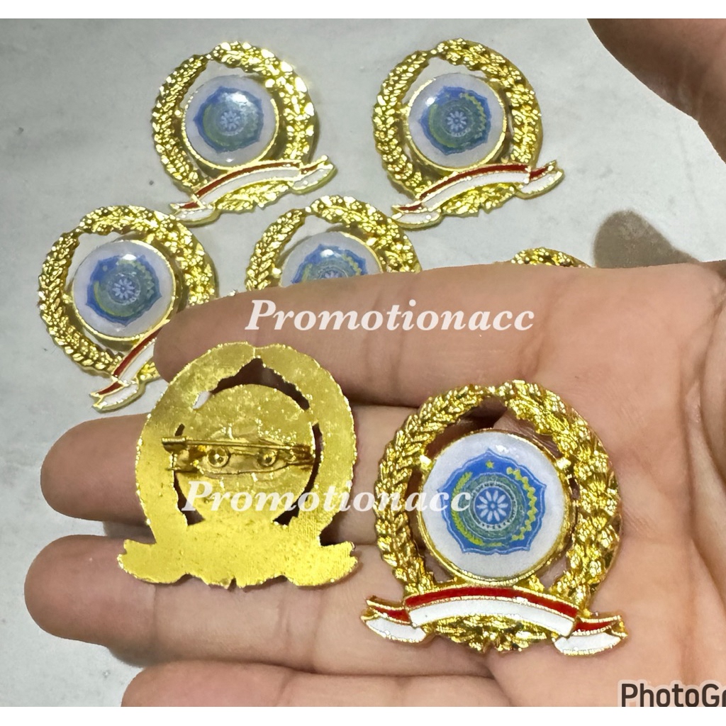 Pin PKK / Pin Padi Padi Kapas Logo PKK Logam Sepuh Emas PREMIUM Tebal Peniti Magnet Satuan