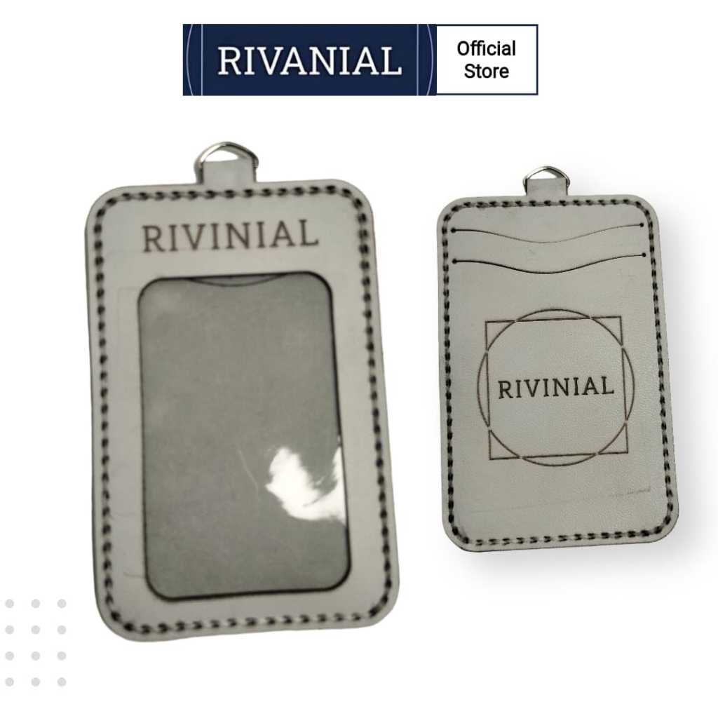 

RIVANIAL Lanyard NameTag Kulit Asli Is Card Holder Free Custom Logo