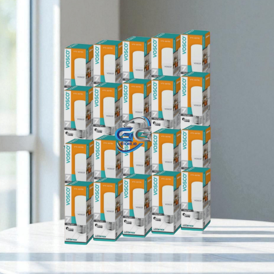 Paket 20 Pcs VOSCO Lampu LED Stick Platinum 7 Watt / Isi 20 Pcs Lampu Vosco Stick 7W - Cahaya Putih
