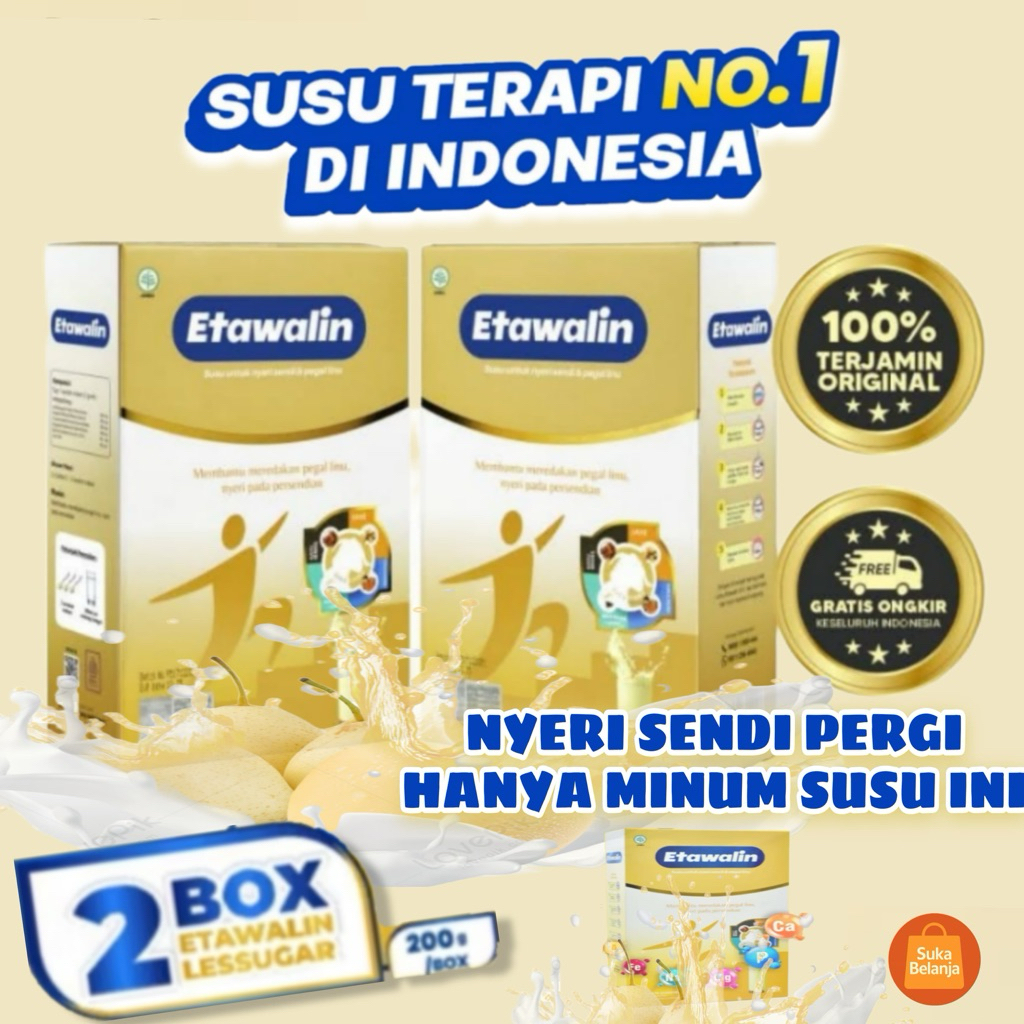 

Etawalin Susu Kambing Etawa Herbal 2 Box (200 g x 2) – BPOM & Halal, Nyeri Sendi, Tulang Rapuh, Imun Booster